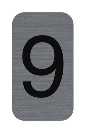 Informačná tabuľka, samolepiaca, 2,5x4,4 cm, hliníkový vzhľad, EXACOMPTA, č. 9