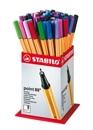 Liner, displej, 0,4 mm, STABILO "Point 88", mix farieb 1