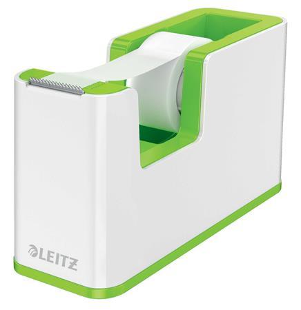 Dispenzor na lepiacu pásku, stolový, naplnený, LEITZ "Wow", biela-zelená 1