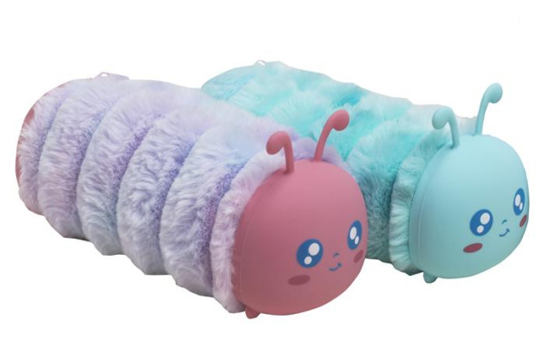 Peračník, na zips, kožušinovo-silikónový, EXACOMPTA "Caterpillar", mix farieb 2