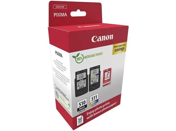 CANON PG510/CL511 atramentová náplň multipack + GP-501 fotopapier, pre Pixma MP240 tlačiarne, CA 2