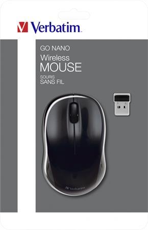 Myš, bezdrôtová, optická, stredná veľkosť, USB, VERBATIM "Go", čierna 1