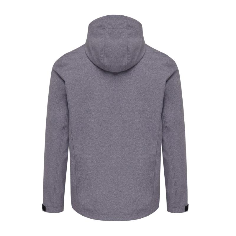 Pánska soft shell bunda IQONIQ Makalu z recykl. polyesteru vulcano heather grey M 2