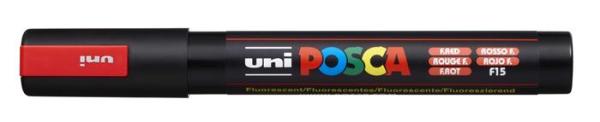 Dekoračný popisovač, 1,8-2,5 mm, UNI "Posca PC-5M", fluor červená 1