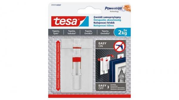 Nastaviteľný nalepovací klinec na na tapety a omietku, TESA "Powerstrips®" 1