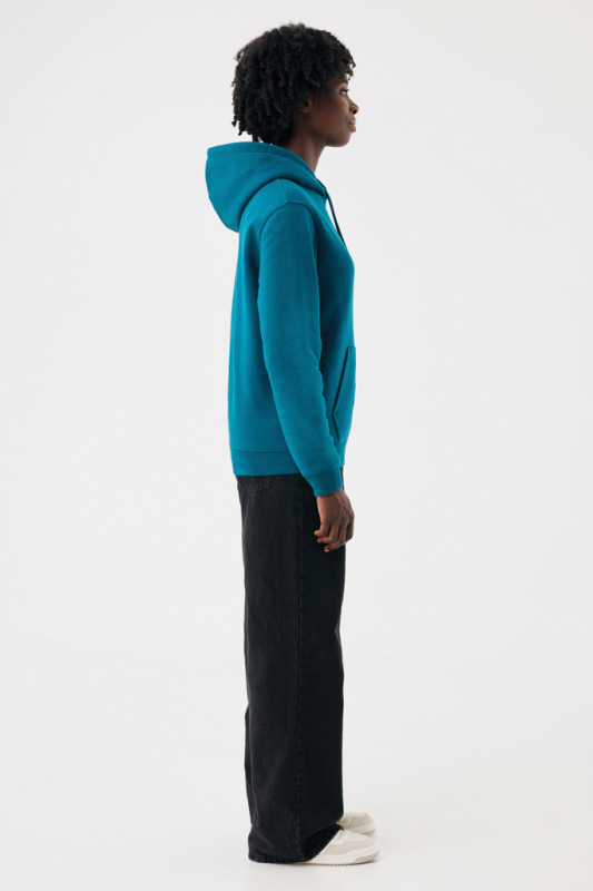 IQONIQ Joshua Unisex mikina s kapucňou z rec. bavlny dark teal L 13