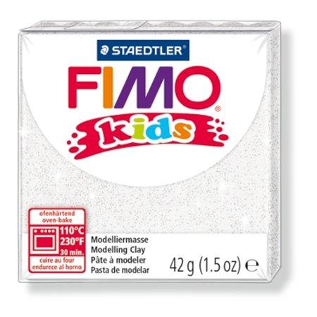 Modelovacia hmota, 42 g, FIMO "Kids", glitrová biela 1