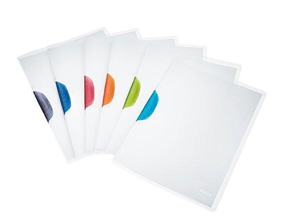 Rýchloviazač, s klipom, PP, A4, LEITZ "ColorClip Magic", modrý 4