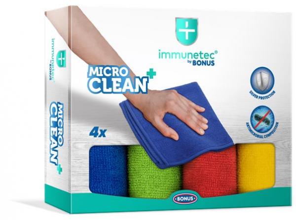 Utierka, s mikrovláknom, 4 ks, BONUS "MicroCLEAN Plus Immunetec" 1