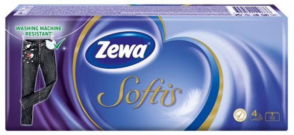 Papierové vreckovky, 4-vrstvové, 10x9 ks, ZEWA "Softis", klasický 1