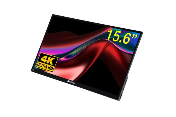 Prenosný monitor, dotykový displej, 4K UHD rozlíšenie, kovové prevedenie, 15,6", VERBATIM