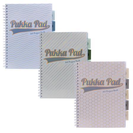 Špirálový zošit, A4, linajkový, s rozraďovačom, 200 listov, PUKKA PAD "Haze Project Book", 1