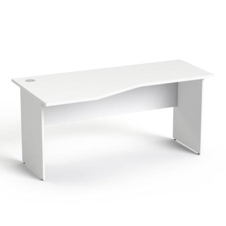Písací stôl, oblúkový, ľavý, s plochými nohami, 160 × 80 cm, MAYAH „Freedom SV-24“, biela 1