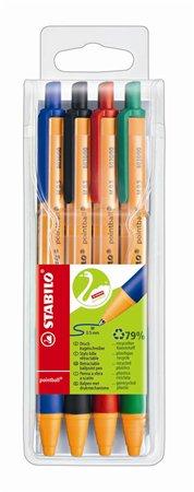 Guľôčkové pero, sada,  0,5 mm, STABILO "Pointball", 4 rôzne farby 1