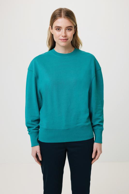 Mikina IQONIQ Kruger relaxed fit z recykl. bavlny verdigris S 10