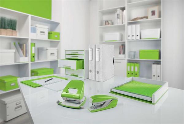 Dierovačka, dvojdierová, 30 listov, LEITZ "Nexxt Wow", zelená 8