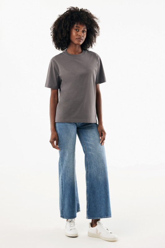 IQONIQ Nikko tričko z hrubej recyklovanej bavlny antracitová XXS