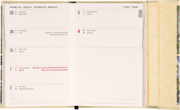 NOTIQUE Týždenný magnetický diár Josef Lada 2026, 11 x 16 cm 1