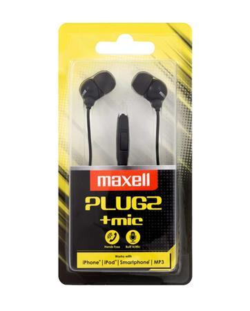 Slúchadlá, s mikrofónom, MAXELL "Plugz", čierna 3