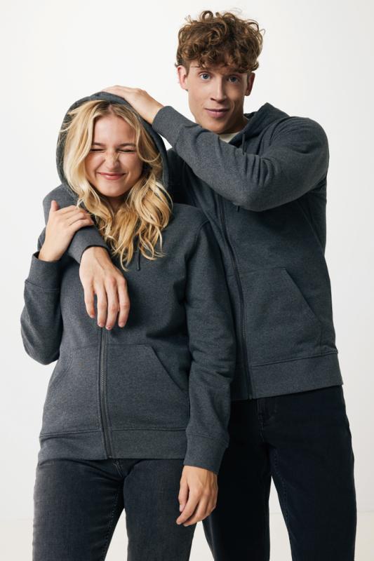 Mikina na zips s kapucňou IQONIQ Abisko z recykl. bavlny heather anthracite XXXL 6