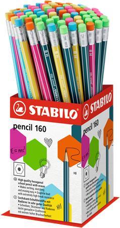 Grafitová ceruzka, s gumou, displej, HB, šesťhranná, STABILO "Pencil 160" 1