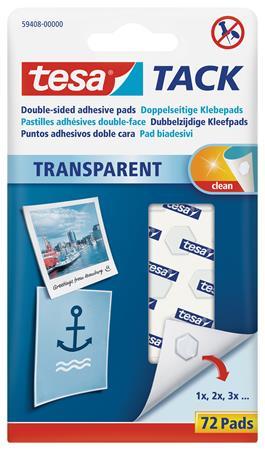 Samolepiace vankúšiky, obojstranné, 72 ks, TESA "Tack", priesvitná 1
