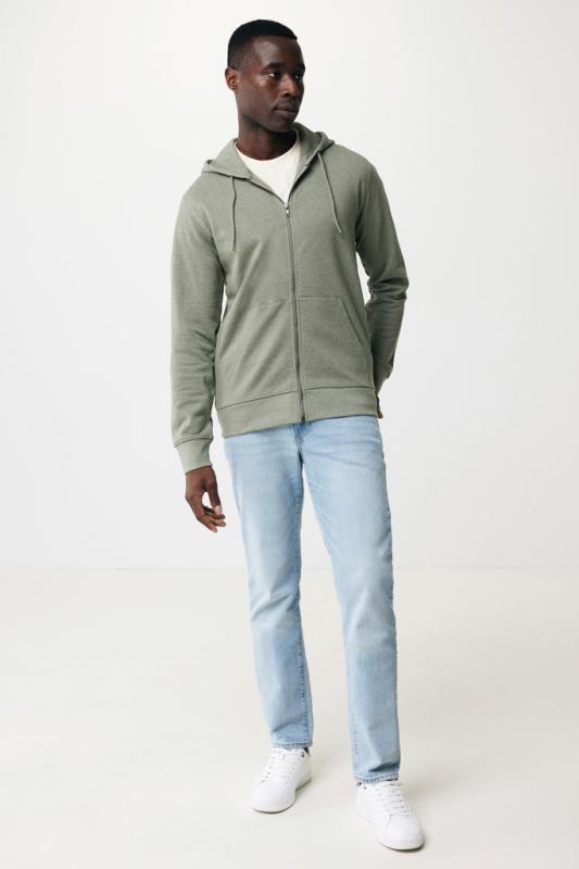 Mikina na zips s kapucňou IQONIQ Abisko z recykl. bavlny heather green XXS 9