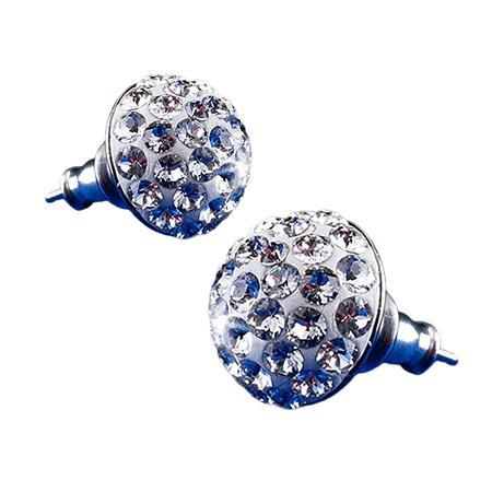 Náušnice, pologuľa, s prírodným bielym SWAROVSKI® krištáľom, 10 mm, ART CRYSTELLA®