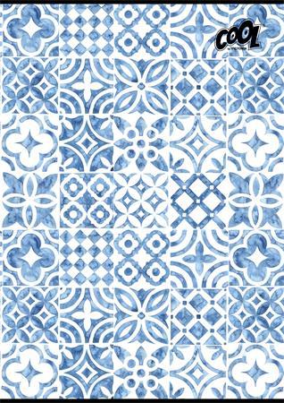 Zošit, A4, štvorčekový, 80 listov, COOL BY VICTORIA "Mediterrain patterns" 1