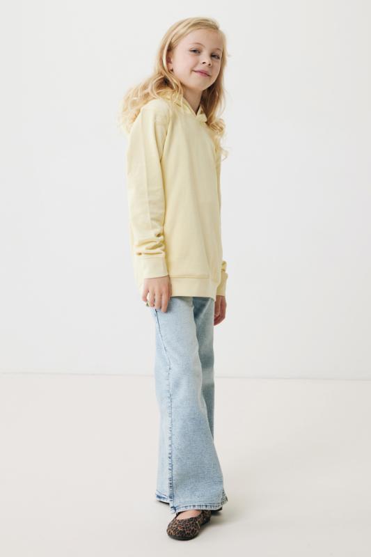 Detská mikina s bočnými vreckami IQONIQ Yengo z rec. bavlny cream yellow 9-10r (135-140cm) 9