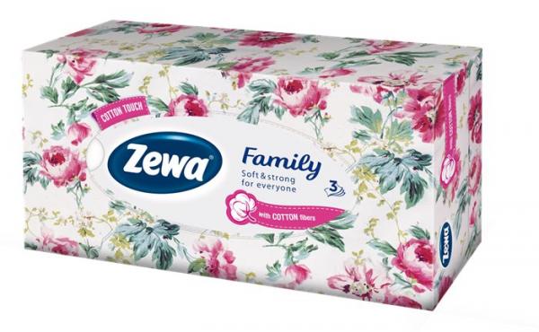Papierové vreckovky, 3-vrstvové, 90 ks, ZEWA "Family", bez vône 5