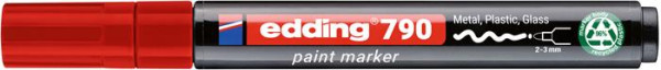 Lakový popisovač, 2-3 mm, PCR, EDDING „790“, červený 1