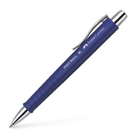 Guľôčkové pero, 0,5 mm, stláčací mechanizmus, FABER-CASTELL "Poly Ball", modré 1