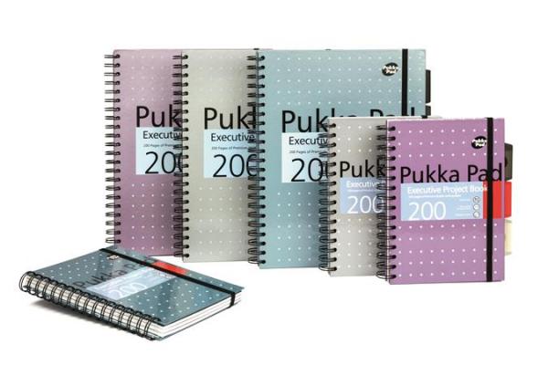 Špirálový zošit, A5, linajkový, 100 listov, PUKKA PAD "Metallic Project Book", mix farieb 5