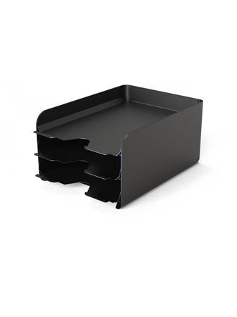 Odkladač, kovový, 3 dielny, ALBA, čierny 1