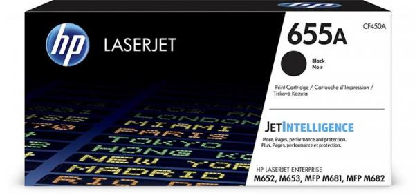 CF450A Laserový toner k tlačiarňam Color LaserJet M681, M682, HP 655A, čierna, 12,5k 1