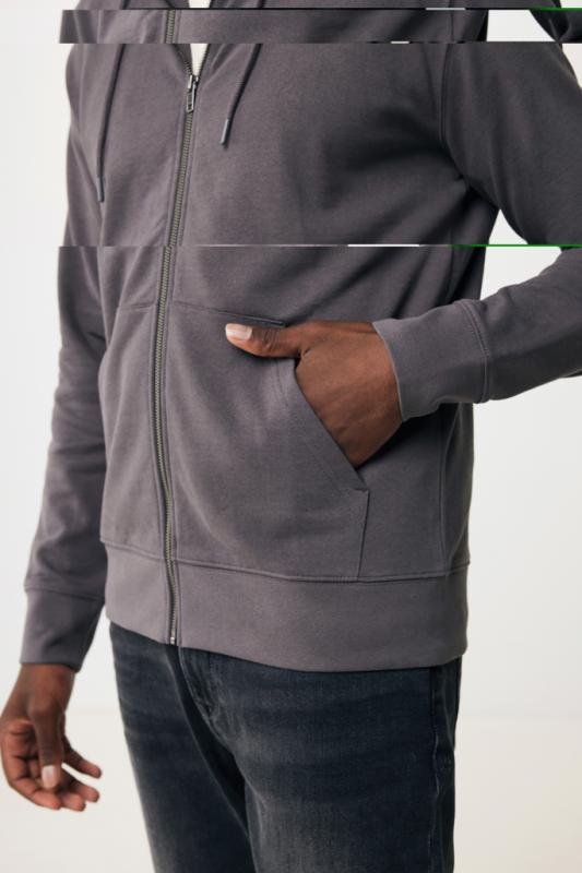 Mikina na zips s kapucňou IQONIQ Abisko z recykl. bavlny antracitová XL 8