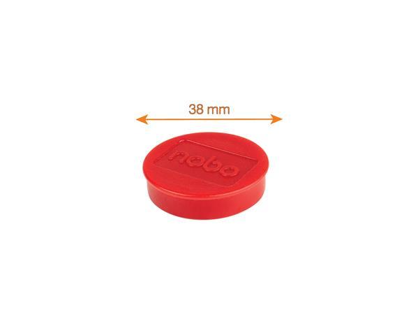 Magnetky, magnetické, pre biele tabule, 38 mm, 4 ks, NOBO, červená 2