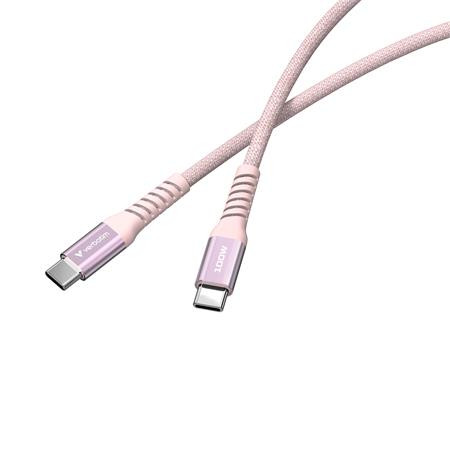 USB kábel, USB-C - USB-C, 1,2 m, 100W, magnetický, VERBATIM, ružový 2