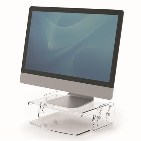 Stojan na monitory, nastaviteľný, FELLOWES "Clarity™, priesvitná 1