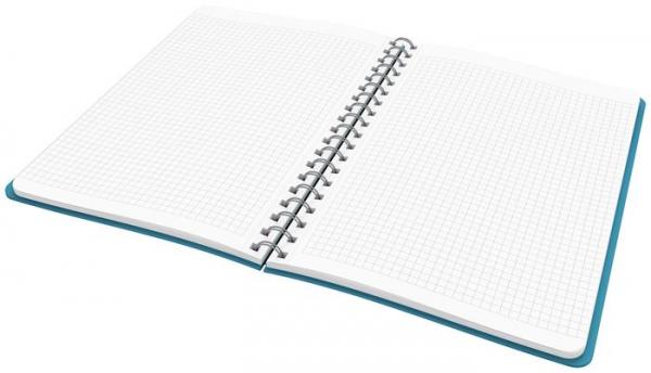 Špirálový zošit, B5, štvorčekový, 80 listov, LEITZ, "Cosy Soft Touch", matná modrá 5