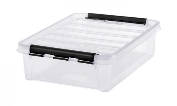 Úložný box, plastový, 8 l, čierne úchytky, SMARTSTORE "Classic 14", priehľadný 1