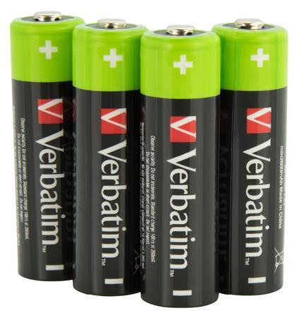 Nabíjateľná batéria, AA ceruzková, 4x2500 mAh, VERBATIM 2