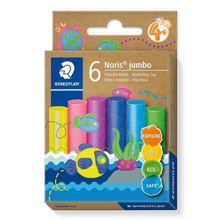 Modelovacia plastelína, sada, STAEDTLER "Noris® jumbo 842", 6 rôznych trblietavých farieb 1