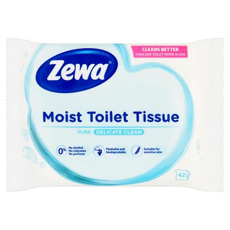 Toaletný papier, vlhčený, 42ks, ZEWA, pure