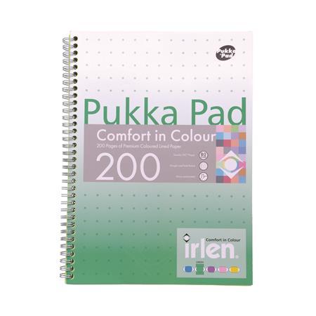 Špirálový zošit, A4, linajkový, 100 listov, PUKKA PAD "Irlen Jotta Green" 1