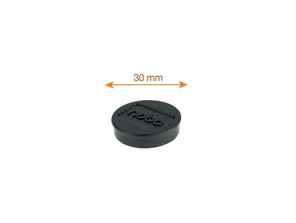Magnetky, magnetické, pre biele tabule, 30 mm, 4 ks, NOBO, čierna 2