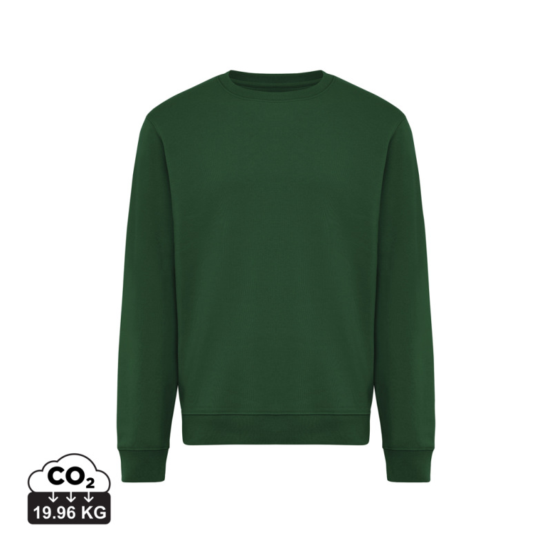 IQONIQ Toria Unisex mikina s okrúhl. výstrihom z rec. bavlny forest green L