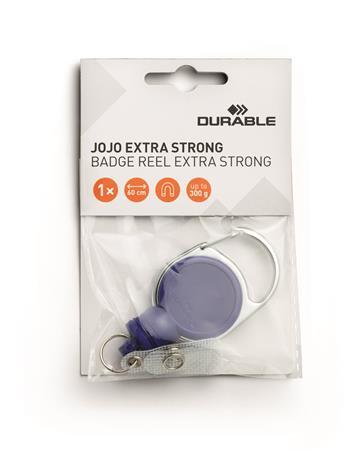 Klip s navíjacou šnúrou a karabínou, DURABLE "Extra strong", tmavomodrá 2