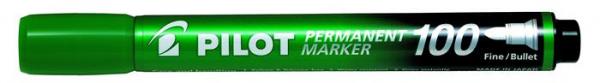 Permanentný popisovač, 1 mm, kužeľový, PILOT "Permanent Marker 100", zelený